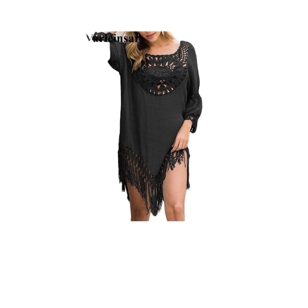 Zalia Atelier Black Beach Tunic Boho Style Size Medium #652 - Picture 12 of 13